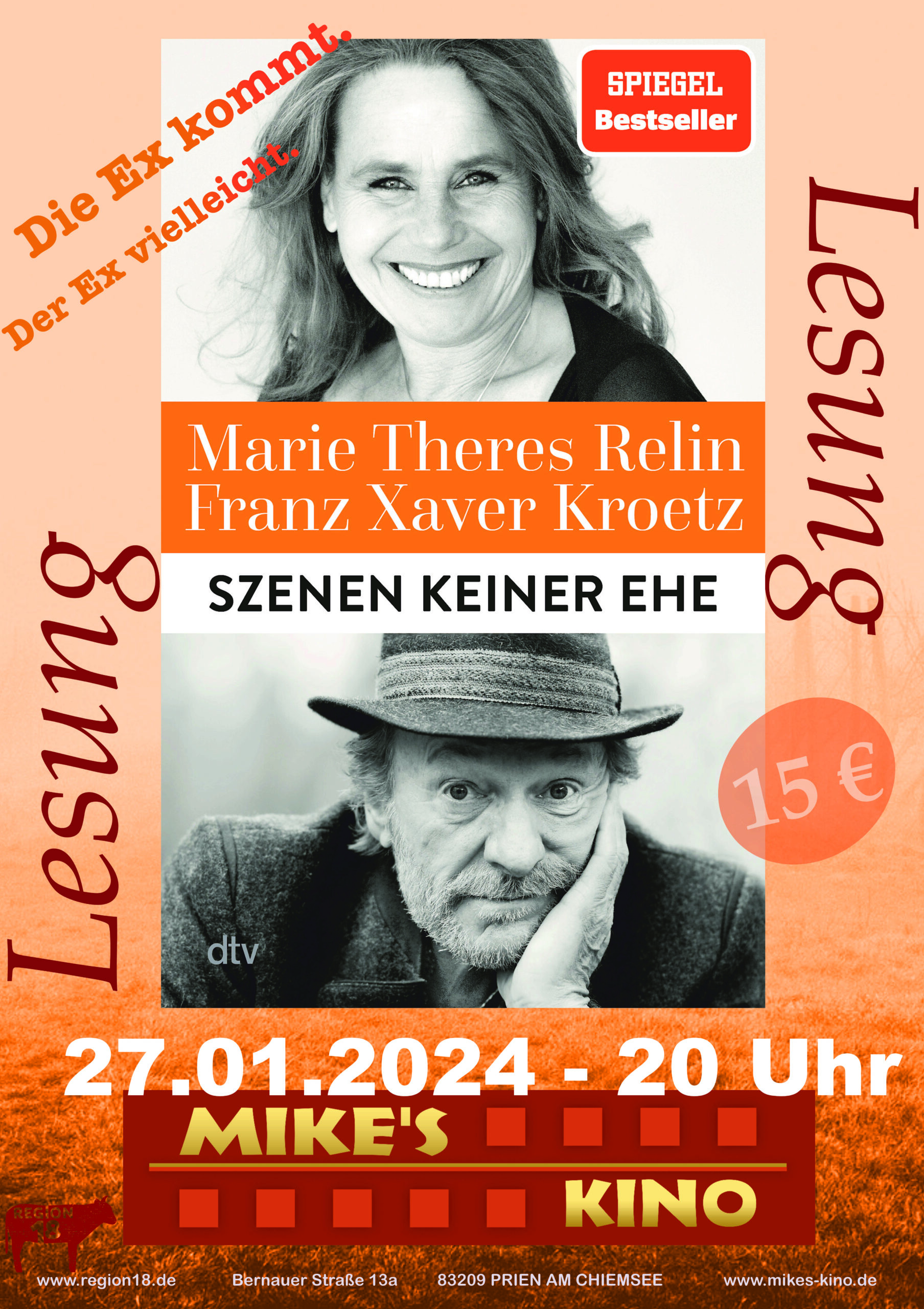 Read more about the article Lesung Mike’s Kino in Prien am 27.01.2024