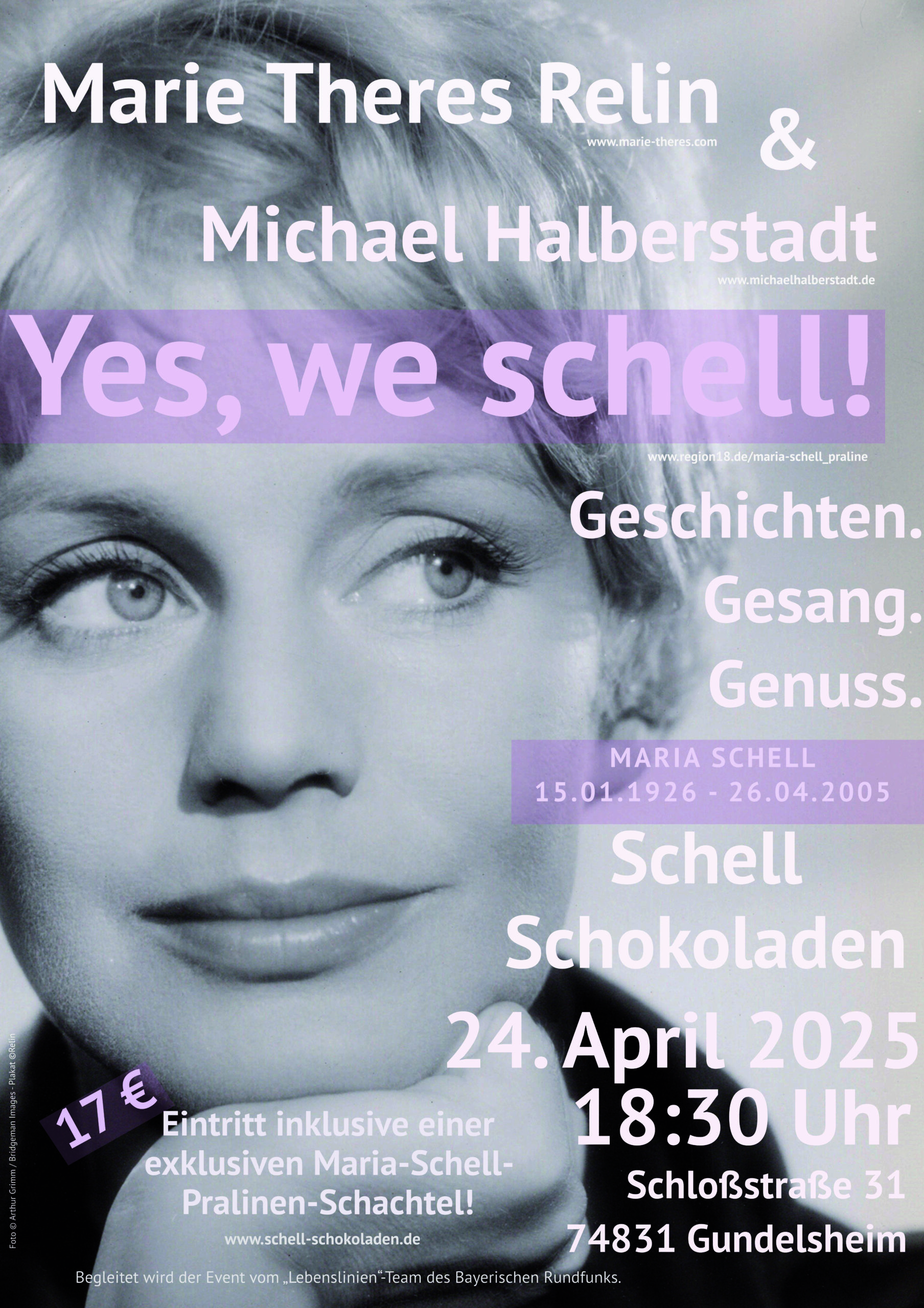 Mehr über den Artikel erfahren Yes, we schell! – Save the date – Maria Schell Praline – 24.04.2025