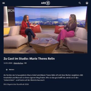 Mehr über den Artikel erfahren BR Abendschau – Zu Gast: Marie Theres Relin am 14.01.2026