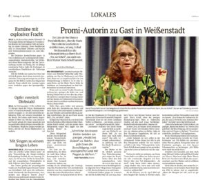 Mehr über den Artikel erfahren Frankenpost – Promi-Autorin zu Gast in Weißenstadt
